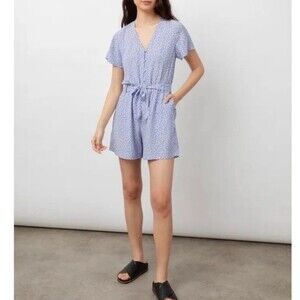 NWOT Rails | Sophia Sky Blue Daisies Button Up‎ Romper NO BELT L